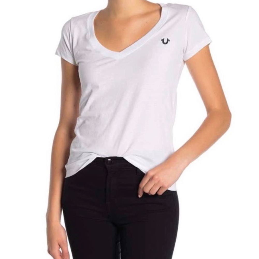 TRUE RELIGION Buddha V-Neck Shirt Short Sl…